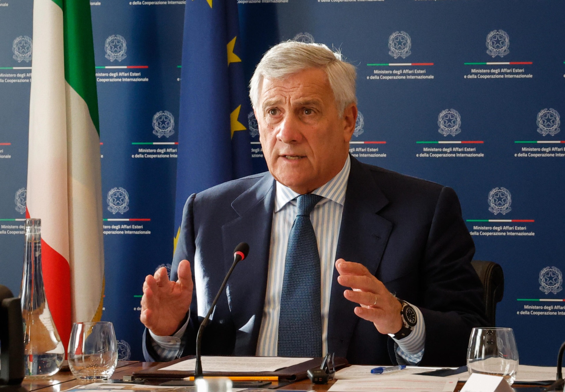 Il vicepresidente del Consiglio dei ministri e ministro degli Affari esteri e della cooperazione internazionale, Antonio Tajani