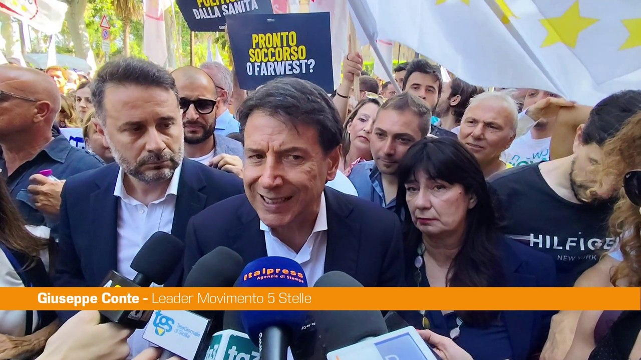 Il leader del Movimento 5 Stelle, Giuseppe Conte, ha partecipato a Palermo al corteo ‘Sanitàxtutti’, organizzato dal Movimento contro la malasanità in Sicilia