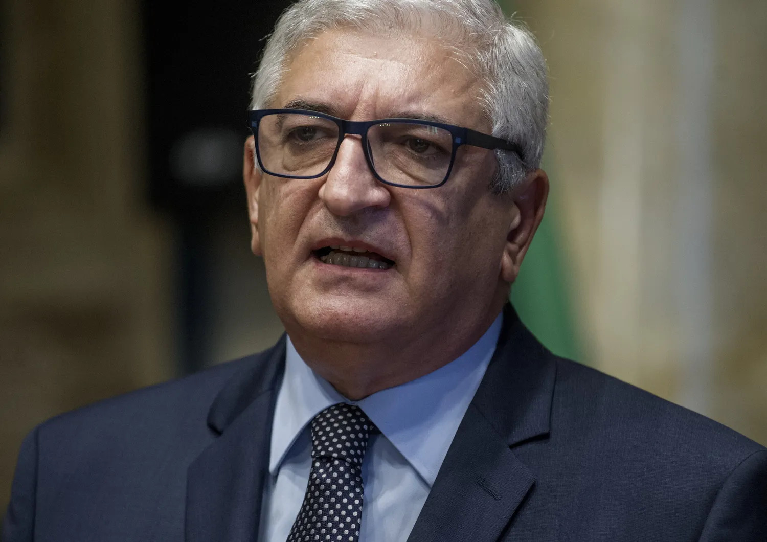 Il ministro per gli Affari europei, Tommaso Foti, durante il question time nell’Aula di Montecitorio