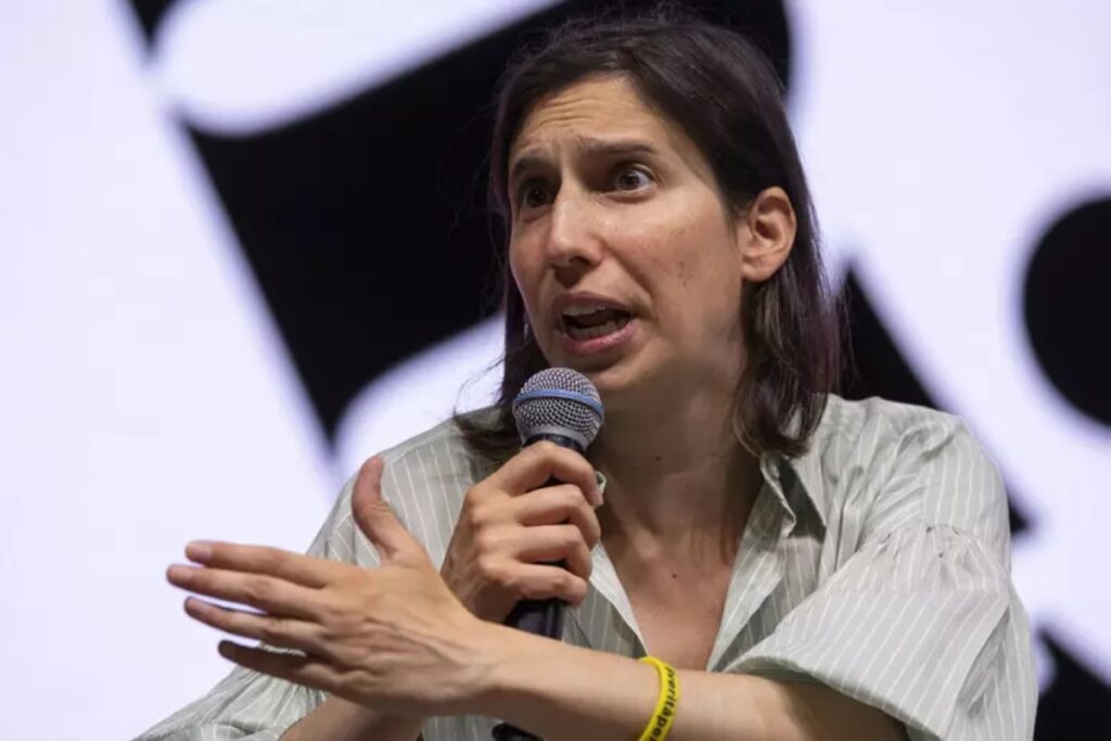 La segretaria del Partito Democratico, Elly Schlein, ospite della trasmissione "In Onda" su La7